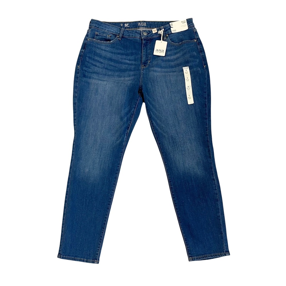 NEW a.n.a A New Approach Mid Rise Skinny Jeans Blue Medium Wash Denim - Size 12